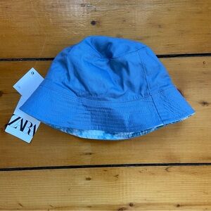 NEW Zara Women's Reversible Blue Tie Dye Bucket Hat - Size Medium - NWT